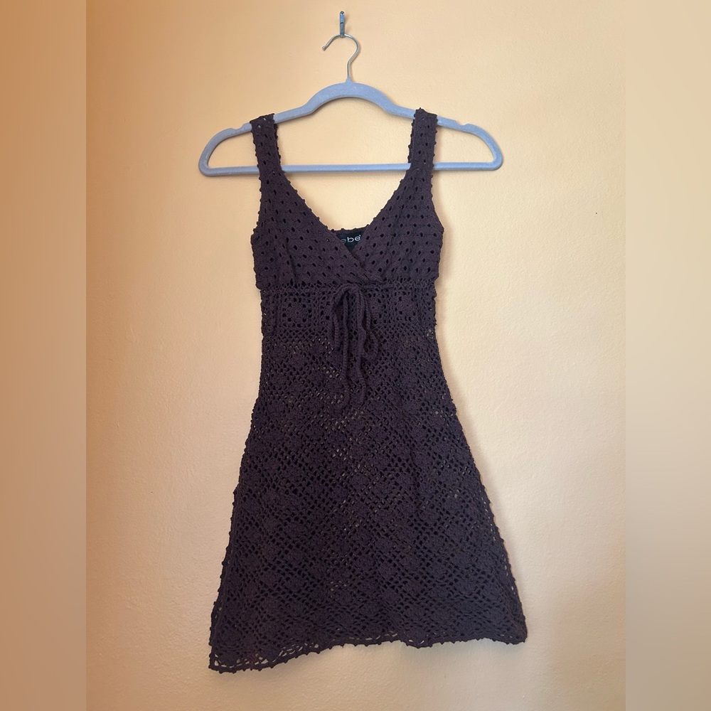 Y2K Bebe Crochet Tunic/Mini Dress